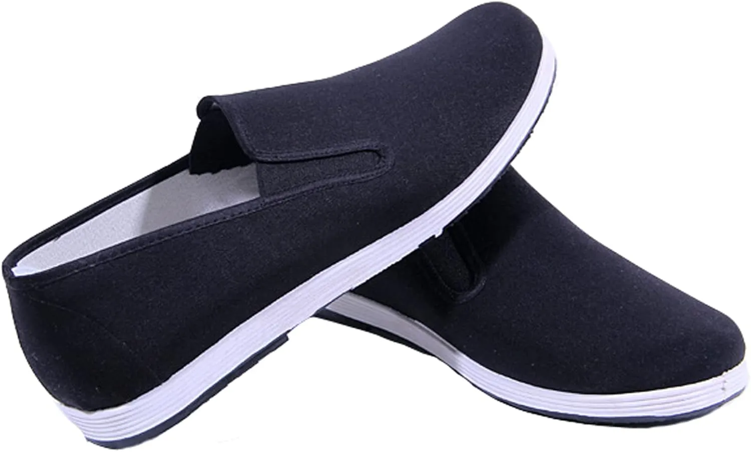 WUIWUIYU Mens Womens Black Slip-On Martial Art Kung-Fu Tai-Chi Soft Cushion Layers Shoes House Slippers
