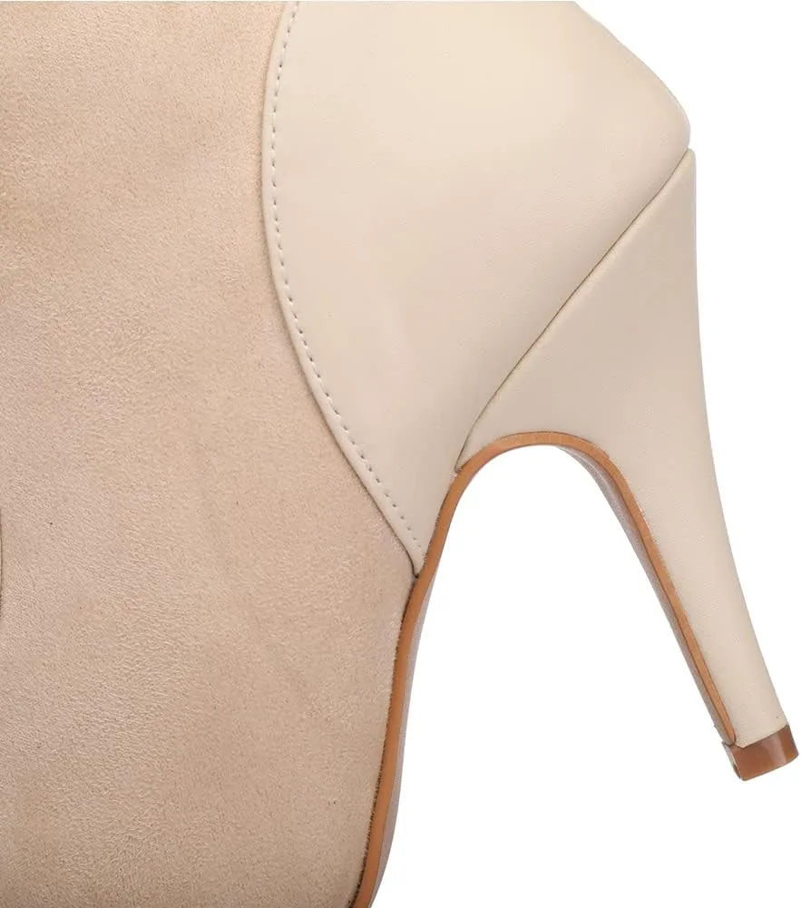 YKXLM Ballroom Dance Shoes for Women Latin Salsa Performance Professional Suede Dance Boots