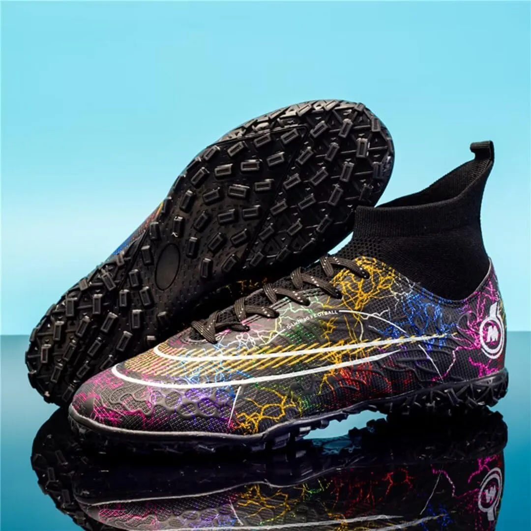 Youth Turf Soccer Shoes Mens Women High top Football Boots Indoor Athletic Ankle Shoes Spikes Indoor Soccer Cleats AG