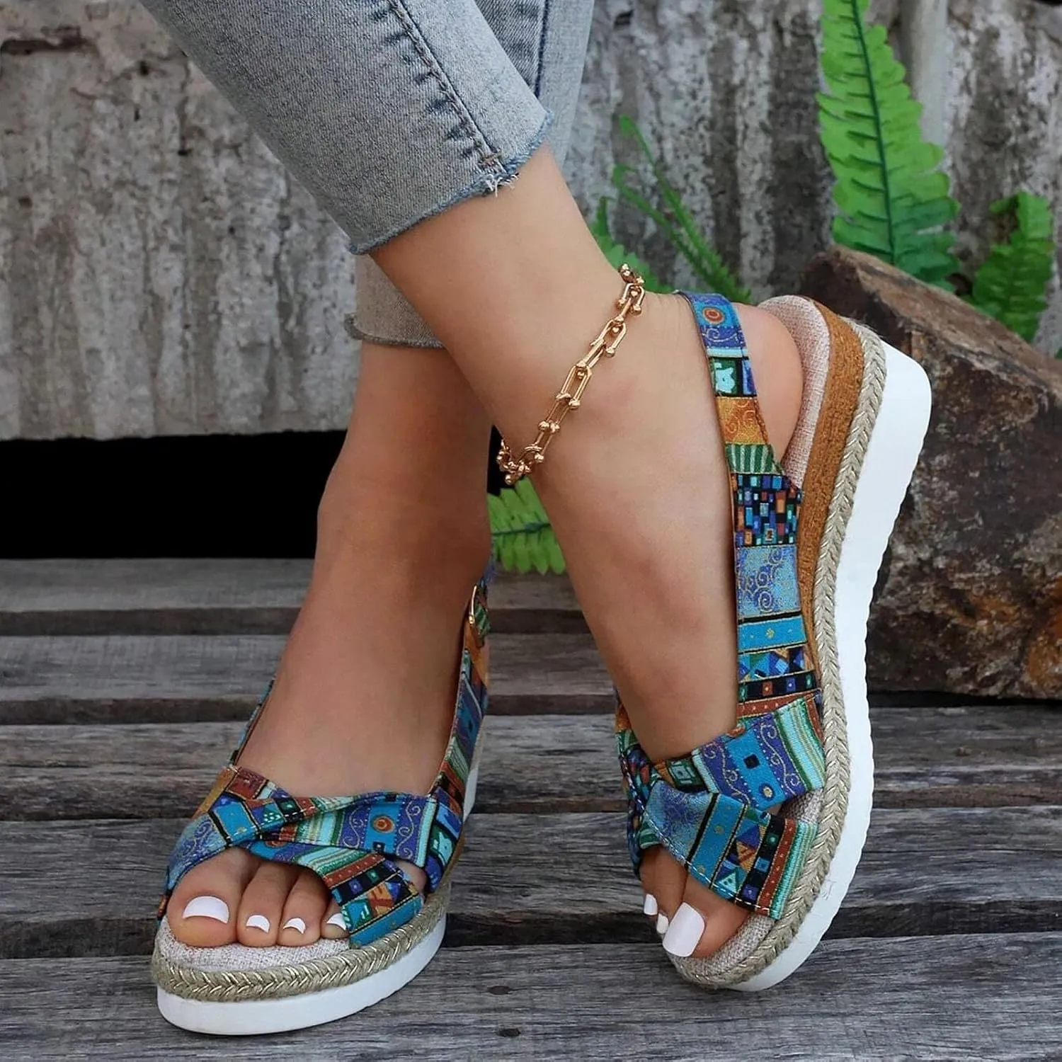 ZSpzx Orthopedic Sandals for Women,Espadrille 2025 Dressy Summer Platform Womens Wedge Sandals Dressy Summer Bow Open Toe Ankle Strap Beach Casual Slip on Slippers Comfortable Walking Outdoor Shoes