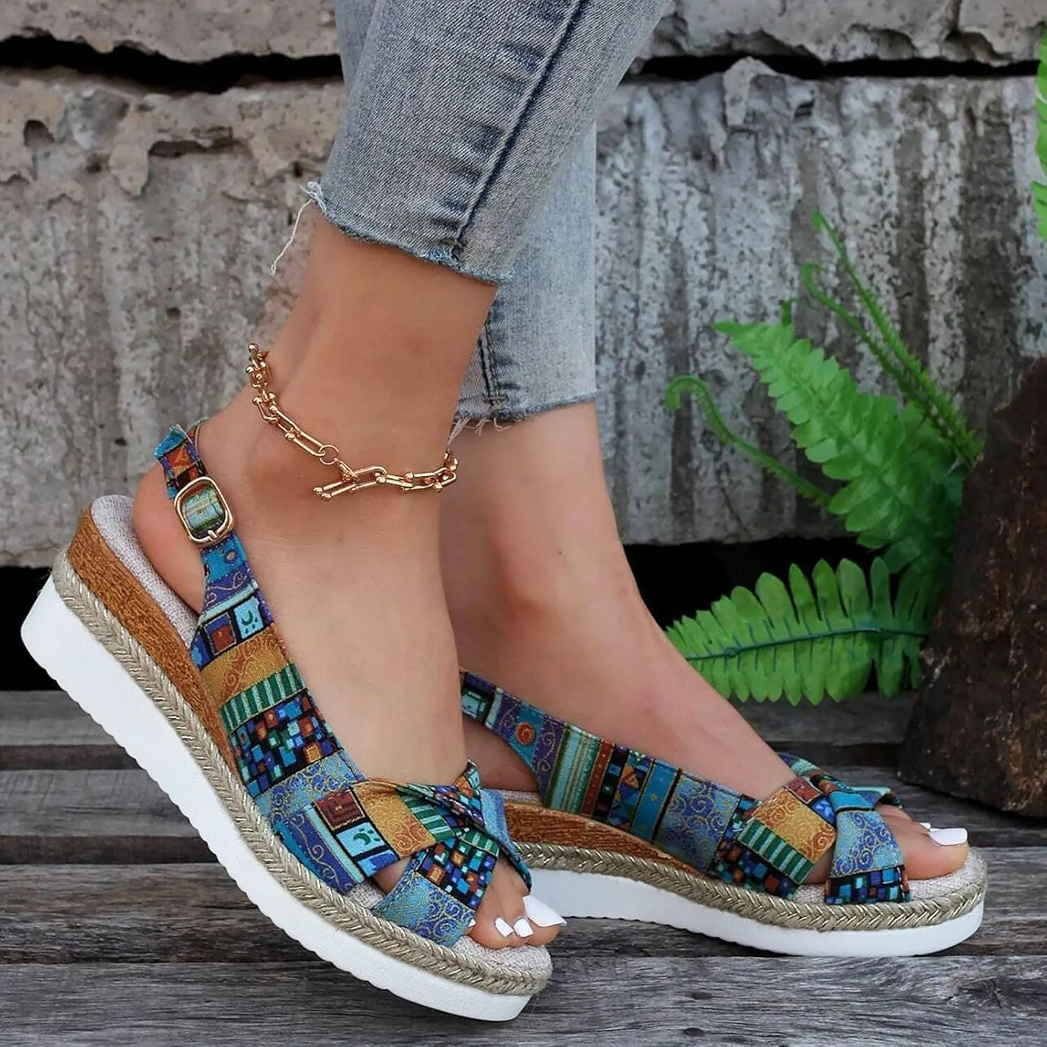 ZSpzx Orthopedic Sandals for Women,Espadrille 2025 Dressy Summer Platform Womens Wedge Sandals Dressy Summer Bow Open Toe Ankle Strap Beach Casual Slip on Slippers Comfortable Walking Outdoor Shoes