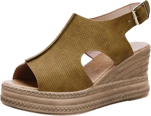 ZSpzx Platform Wedge Sandals for Women 2025 Dressy Summer Open Toe Women's Orthopedic Ankle Strap Sandal Slip on Womens Comfortable Wedges High Heel Beach Shoes for Daily Wear